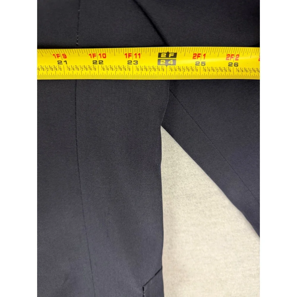 Vintage Bespoke Navy Blue Blazer Gold Buttons Sport Coat 44L Long